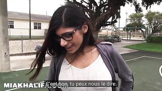 Her boyfriend does not allow her to have a threesome, so she has sex with two guys