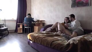 A girl was fucked behind the back of her husband in this hot vid