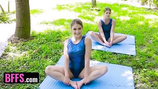 Gymnast Katie Kush and Kenzie Madison in stretch sex