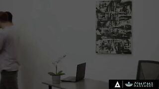Natasha Nice’s huge boobs pound two young guys with oil