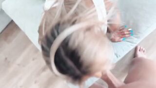 Best blowjob and creamy pussy with littlebuffbabe’s insane riding