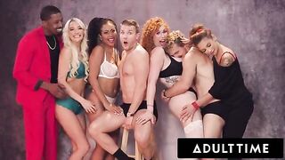 Lauren Phillips, Kira Noir, Kenna James, and April Olsen in the hottest Christmas orgy ever