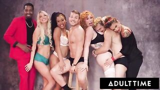 Lauren Phillips, Kira Noir, Kenna James, and April Olsen in the hottest Christmas orgy ever
