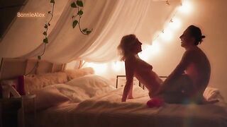 A couple enjoys a warm, intimate homemade sex session