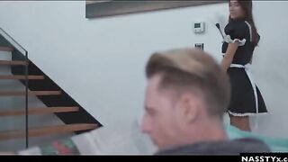 A hot Spanish maid, Liya Silver, got caught in a steamy situation