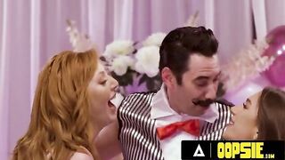 Lauren Phillips and April Olsen in wild sock game