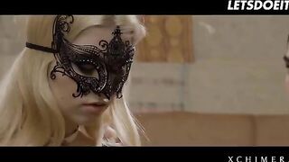Luxury blonde Misha Cross fucked by two cocks in an erotic affair