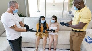 Two step daughters get their pussies cleaned and fucked by their Dads