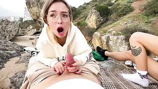 Two beautiful 18-year-old girls got fucked on the beach during vacation