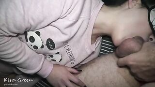 The man fucked two girls and made cumshot on their faces