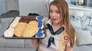 The girl is motivated, cookie selling girl scout gets fucked hard