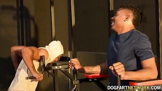 Kay Carter fucked by two BBC at the gym in front of her husband