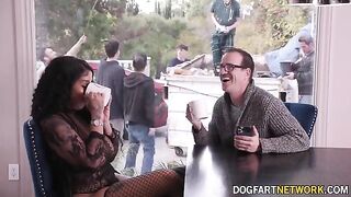 Paris The Muse gets her mouth full of BBC in a bukkake
