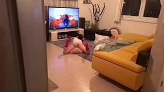 The guy was caught by a horny stepsister watching adult pictures. She got cum in her mouth
