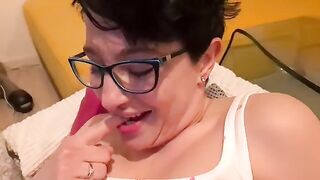 The guy was caught by a horny stepsister watching adult pictures. She got cum in her mouth