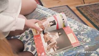 Girls study Kama Sutra before engaging in passionate play