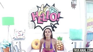 Petite Kylie Le Beau takes a huge cock in her ass