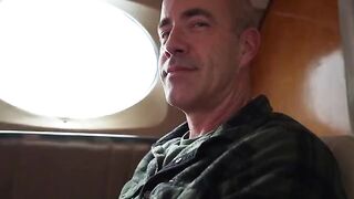 Real couple fucks on the plane and makes a mess real good