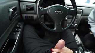 Babe met her fan, gave him a blowjob in the car