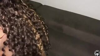 Mone Divine, the ebony pornstar with a curvy 34D figure, rides Lil D’s dick