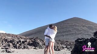 We climbed a volcano and he erupted in my mouth