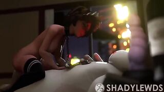 Aunt Cass rides the big cock of Baymax in 3D animation