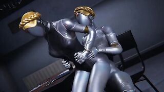 Ballerinas from Atomic Heart get fucked in a heated hearth scene