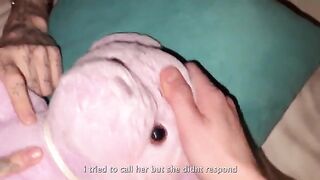 A young cute 18-year-old girl is celebrating her birthday with hard sex