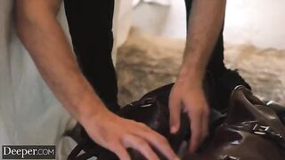 A beautiful story of submission with a hot blond model, guided by deeper