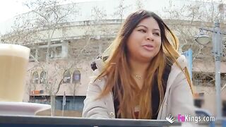 Amateur fat Latina Yiyi Candy shows her body in public before getting fucked hard