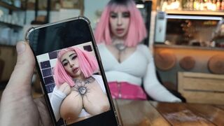 The dirty slut got tired waiting for an order in the restaurant and decided to have a snack with me