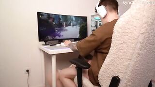 Decided to distract him with a blowjob and anal surprise, just like in my hottest videos
