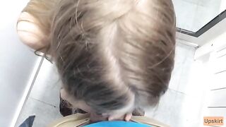 A cute girl is fucking in the changing room and gets caught