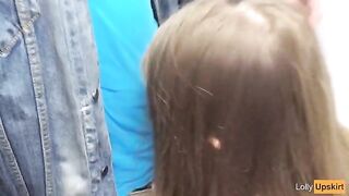 A cute girl is fucking in the changing room and gets caught