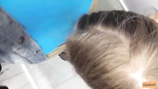 A cute girl is fucking in the changing room and gets caught