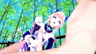 Kokomi fucks like a slut and takes cum on her face in this Genshin Impact hentai