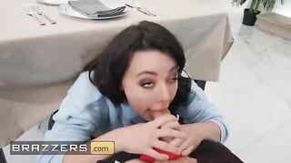 Whitney Wright, the seductive brunette from Oklahoma, gets a huge cock sucked