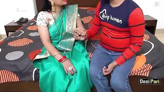 Desi Pari teaches English to a boy and shaves her pussy