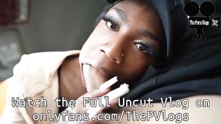 Hot ebony chick got banged hard in the car, it was awesome!