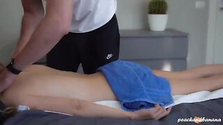 A masseuse turns a massage into a hot sex session with a seductive girl