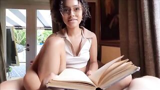 A bookworm step sister tries sex for the first time during family therapy