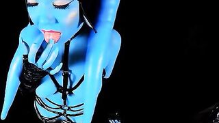 Twilek slut training with an alien mistress in a star whore parody