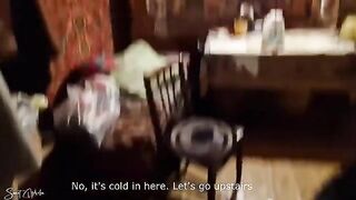 A lucky guy picked up a slut and fucked her in an abandoned house