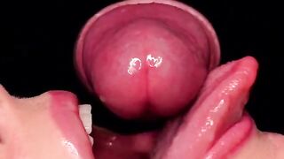 A guy filmed his cock sucking with a hot slut, showcasing intense ASMR