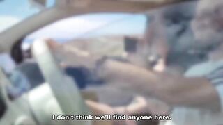 Guy makes cumslut fuck with stranger and cum on her pussy in public