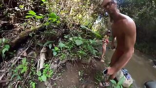 Fucking in the jungle river, a wild and passionate ride