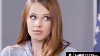 Redhead detective investigates Jillian Janson’s pussy in a steamy classroom scene