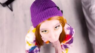 Redhead cutie presented her ass after giving a blowjob in 4K