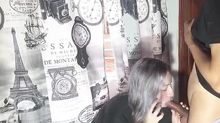 A very bad girl speaking with her boyfriend while getting intimate with someone else