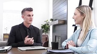 Skinny Lily Larimar gets fucked hard to secure a job opportunity